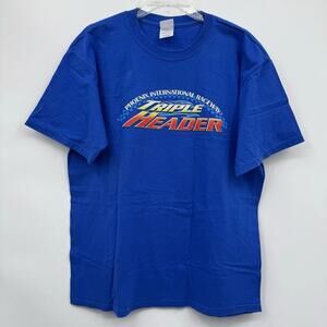 Tripple Header Nascar T Shirt Mens Size L Blue Tour Phoenix Race